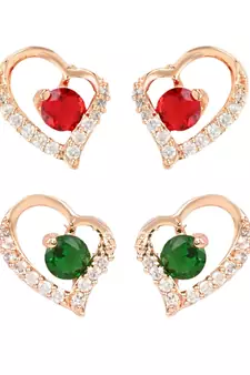 Valentine's Special Rose Gold-Plated Heart Shaped Studs for Women (E2972R-G)