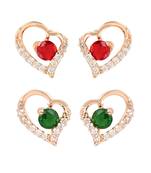 Valentine's Special Rose Gold-Plated Heart Shaped Studs for Women (E2972R-G)