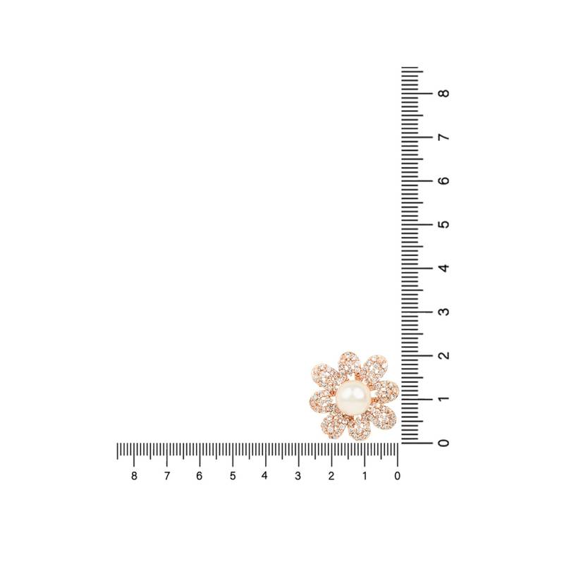 Valentine's Special Rose Gold-Plated & White Floral Studs Earrings for Women 