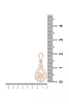 Valentine's Special Rose Gold Plated & White AD Studded Drop Earrings for Women 