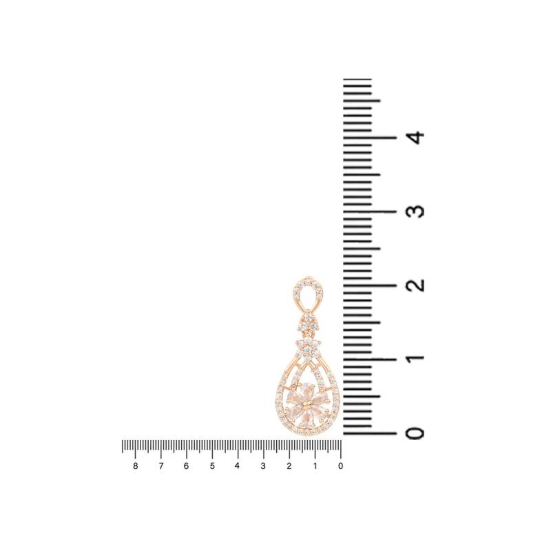 Valentine's Special Rose Gold Plated & White AD Studded Drop Earrings for Women 