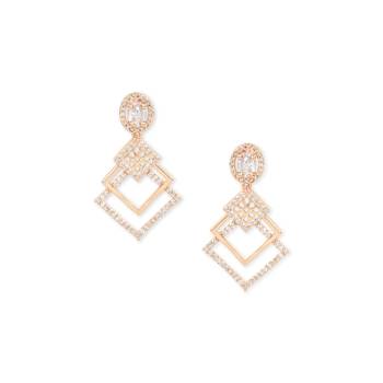 Valentine's Special Rose Gold Plated & White AD Studded Drop Earrings for Women  4
