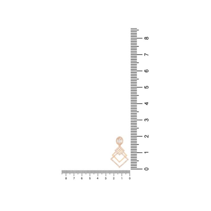 Valentine's Special Rose Gold Plated & White AD Studded Drop Earrings for Women 