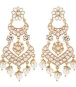 Alloy with Pearl Love Drop Earring for Women, White