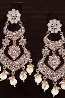 Alloy with Pearl Love Drop Earring for Women, White