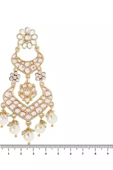 Alloy with Pearl Love Drop Earring for Women, White