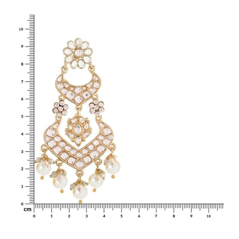 Alloy with Pearl Love Drop Earring for Women, White