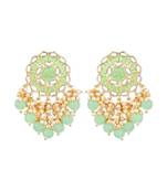 Gold Plated Traditional Handcrafted Meenakari Kundan & Pearl Studded Earrings For Women 