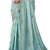 Blue embroidered silk saree with blouse