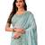 Blue embroidered silk saree with blouse