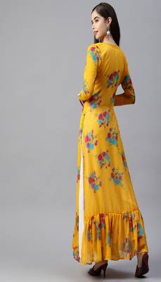SHADES Georgette yellow shrug paired with white tunic (set of 2) 3