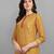 Mustard embroidered viscose ethnic-kurtis