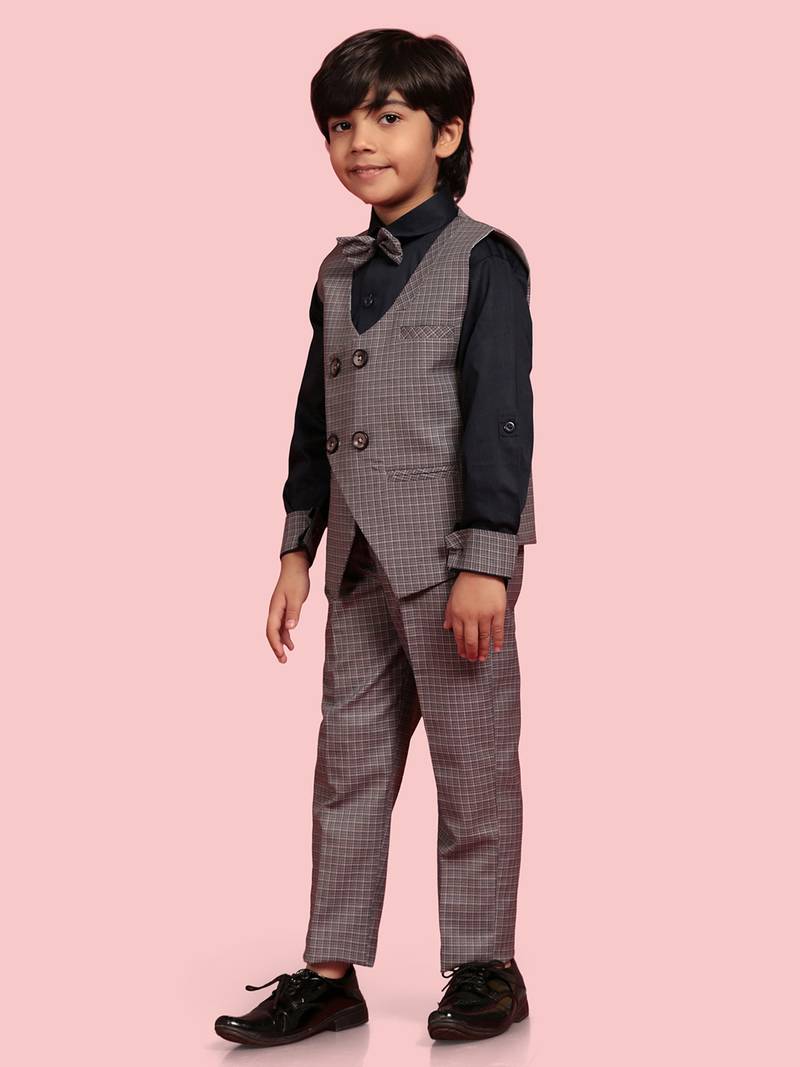 Grey plain woolen blends boyssuit AJ Dezines 4037032