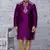 Purple embroidered art dupion silk kurta-pajama