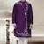 Purple embroidered art dupion silk kurta-pajama