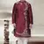 Maroon embroidered art dupion silk kurta-pajama