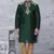 Green embroidered art dupion silk kurta-pajama