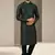 Green embroidered art dupion silk kurta-pajama