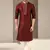 Maroon embroidered art dupion silk kurta-pajama