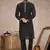 Black embroidered art dupion silk kurta-pajama
