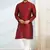 Maroon embroidered art dupion silk kurta-pajama