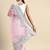 Pink embroidered net saree with blouse