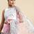Pink embroidered net saree with blouse