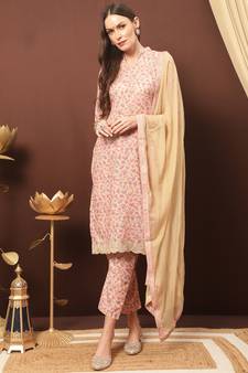 Beige digital print cotton salwar