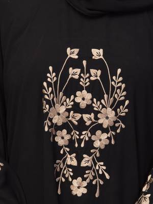 MRC Women's latest Embroidered designer abaya kaftan black 5