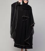 MRC Women's latest layered designer abaya kaftan piping work