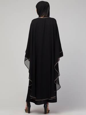 MRC Women's latest layered designer abaya kaftan piping work 3