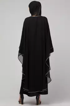 MRC Women's latest layered designer abaya kaftan piping work