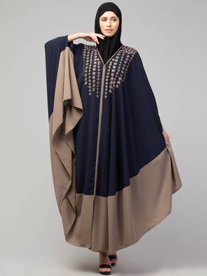 MRC Women double color latest design Embroidered abaya kaftan 3