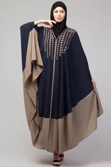MRC Women double color latest design Embroidered abaya kaftan