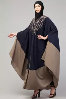 MRC Women double color latest design Embroidered abaya kaftan