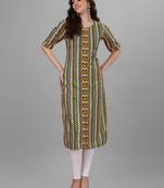 Weavllite Women's Multi-Color  Pure Cotton Cambric Printed Kurta