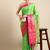 Parrot green woven silk blend saree with blouse