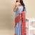 Light sky blue woven silk blend saree with blouse