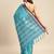 Aqua blue woven silk blend saree with blouse