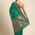 Green woven banarasi silk saree with blouse