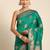 Green woven banarasi silk saree with blouse