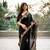 Black woven art silk saree with blouse