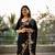 Black woven art silk saree with blouse