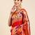 Red woven paithani silk saree with blouse