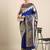 Blue woven paithani silk saree with blouse
