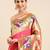Peach woven paithani silk saree with blouse