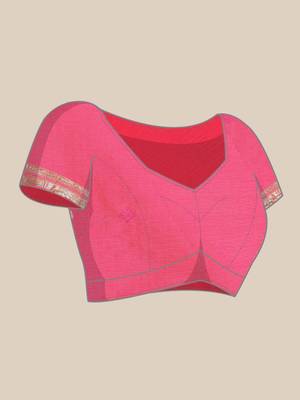 Peach woven paithani silk saree with blouse 5
