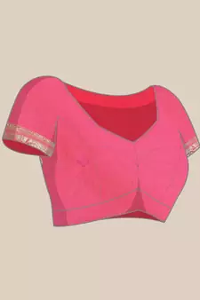 Peach woven paithani silk saree with blouse