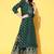 Green Foil Printed Rayon Kurta With Skirt and Net Dupatta