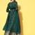 Green Foil Printed Rayon Kurta With Skirt and Net Dupatta